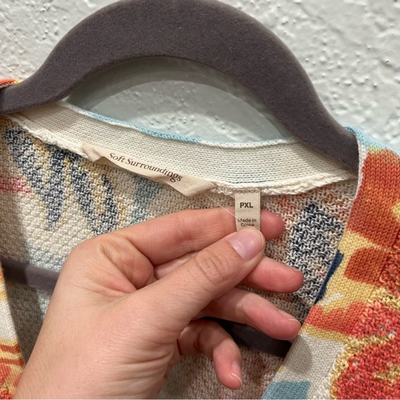 Soft Surroundings Sweater Women's XL Petite XLP Marin Floral Button Cardigan - Picture 9 of 11